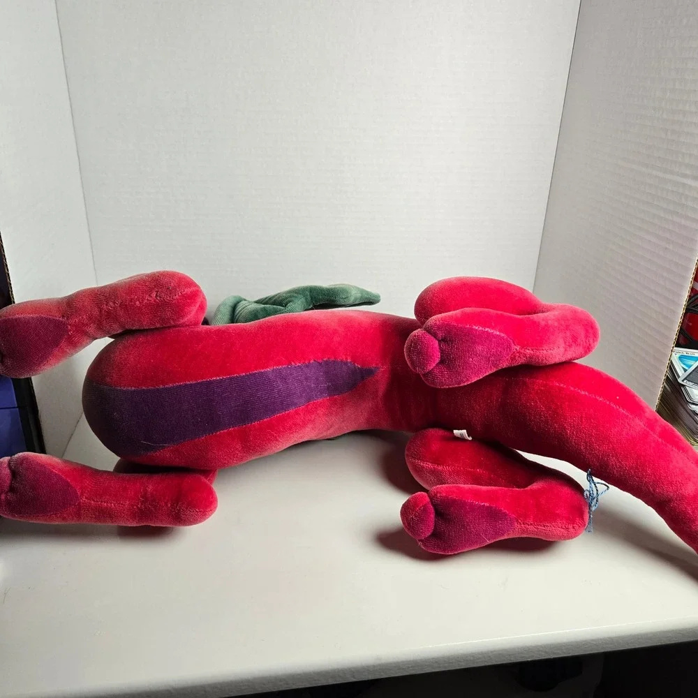 Rare Vintage Nadine Suhrbier Red Green Dragon Plush Stuffed Animal Zugglesnooks